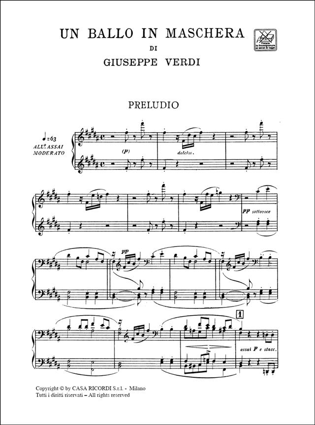 Un ballo in maschera - Vocal SCore